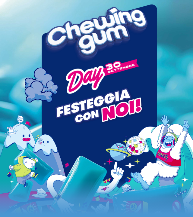 immagine di infografiche e disegni di monatgne orsi polari e cicche da masticare chewinggum